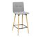 Lot de 2 tabouret de bar MEVIK 2 H.63 cm gris clair 