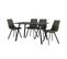 Table + 4 chaises SAVINA Noir et kaki