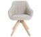 Lot de 2 chaises pivotantes ALVA tissu beige