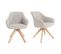 Lot de 2 chaises pivotantes ALVA tissu beige