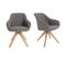 Lot de 2 chaises pivotantes ALVA tissu gris clair