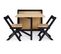 Table rabattable + 2 chaises pliantes GILLY imitation chêne/noir