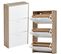 Meuble Rangement Chaussure 18 Paires - Pour Entrée Couloir - 60x24x113 cm - Blanc Bois Clair