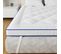 CASABEL Surmatelas Confort 90x200 Cm Respirant Microfibre - 1000gr - Liseré Bleu