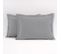 Lot De 2 Taies Rectangulaires 100% Coton - Gris Clair - 50x70 Cm