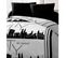 City By Night Parure De Couette Microfibre - Gris - 140 X 200 Cm