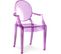 Chaise De Salle à Manger Transparente - Design Avec Accoudoirs - Louis King Violet Transparent