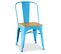 Chaise Bistrot Metalix Carrée En Bois - Métal Turquoise