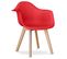 Chaise De Salle à Manger Avec Accoudoirs - Style Scandinave - Amir Rouge