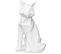 Figurine Décorative Renard - Blanc Mat - Foux Blanc