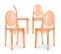 X4 Chaise à Manger Victoire Design Transparent Orange Transparent