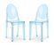 Lot De 2 Chaises De Salle à Manger Transparentes - Victoire  Bleu Transparent