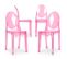 X4 Chaise À Manger Victoire Design Transparent Rose Transparent