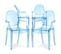 X4 Fauteuil Louis King Design Transparent Bleu Transparent