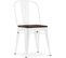 Chaise Carrée Style Bistrot Metalix - Métal Et Bois Foncé Blanc