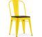 Chaise Carrée Style Bistrot Metalix - Métal Et Bois Foncé Jaune