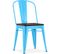 Chaise Carrée Bistrot Metalix - Métal Et Bois Foncé Turquoise