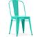 Chaise Style Bistrot Metalix - Siège Carré - Métal Vert Pastel