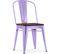 Chaise Carrée Style Bistrot Metalix - Métal Et Bois Foncé Violet Pastel