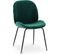 Chaise à Manger Accent Velours Tapissée Scandi Retro Design - Cyrus Vert Foncé