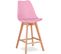 Premium Tabouret De Bar Brielle Avec Coussin De Style Scandinave - Bois Rose Pâle