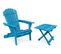 Table + Chaise De Jardin Adirondack En Bois - Set - Anela Turquoise