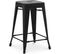 Tabouret De Bar Bistrot Metalix Design Industriel En Métal - 60 Cm - Noir