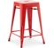 Tabouret De Bar Bistrot Metalix Design Industriel En Métal - 60 Cm - Rouge