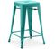 Tabouret De Bar Bistrot Metalix Design Industriel En Métal - 60 Cm - Vert Pastel