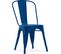 Chaise De Salle à Manger Bistrot Metalix Design En Métal - Bleu Foncé