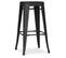 Tabouret De Bar - Design Industriel - 76cm - Nouvelle Édition- Metalix Noir