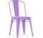 Chaise Style Bistrot Metalix - Siège Carré - Métal Violet Clair