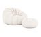 Fauteuil Pouf En Bouclette Fausse Fourrure Tapissée - Boucles Blanches - Calera Blanc