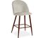 Tabouret Tapissé En Velours - Design Scandinave - Bennett Gris Clair