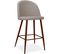 Tabouret Rembourré En Tissu - Design Scandinave - 63cm - Bennett Taupe