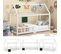 Lit Enfant Lit Cabane 90 X 200 Cm Sommier Inclus Blanc