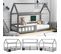 Lit Enfant Lit Cabane 90 X 200 Cm Sommier Inclus Gris