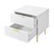 Lot De 2 Table De Chevet Avec 2 Tiroirs Blanc