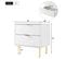 Lot De 2 Table De Chevet Avec 2 Tiroirs Blanc