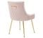 Lot De 2 Fauteuil Velours Rose Avec Pieds En Métal Doré