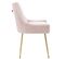 Lot De 2 Fauteuil Velours Rose Avec Pieds En Métal Doré