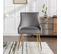 Fauteuil Velours Gris Avec Pieds En Métal Doré