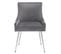 Fauteuil Velours Gris Avec Pieds En Métal Argenté