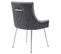 Lot De 2 Fauteuil Velours Gris Avec Pieds En Métal Argenté