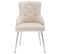 Fauteuil Velours Beige Lot De 2 Chaise De Salle à Manger Avec Coussin Lombaire Et Pieds En Métal