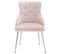 Fauteuil Velours Rose Lot De 2 Chaise De Salle à Manger Avec Coussin Lombaire Et Pieds En Métal