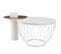 Lot De 2 Table Basse, Table De Salon, Gigognes Ronde, Blanc En Verre 60 X 60 X 40cm