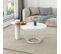 Lot De 2 Table Basse, Table De Salon, Gigognes Ronde, Blanc En Verre 60 X 60 X 40cm