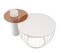 Lot De 2 Table Basse, Table De Salon, Gigognes Ronde, Blanc En Verre 60 X 60 X 40cm