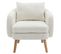 Fauteuil Teddy Avec Coussins Et Pieds En Bois Massif Blanc